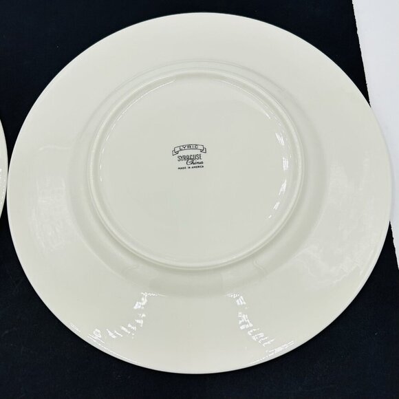 Syracuse China Lyric Pattern 10.25" Dinner Plates Vintage 1950s MCM Set of 2 - Picture 8 of 10